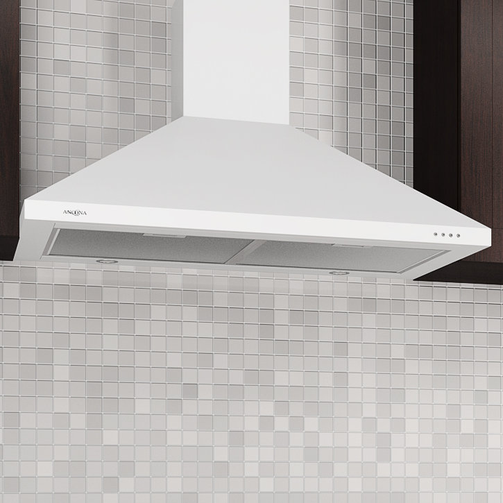 Ancona WPPW430 30 in. WallMounted Convertible Range Hood in White